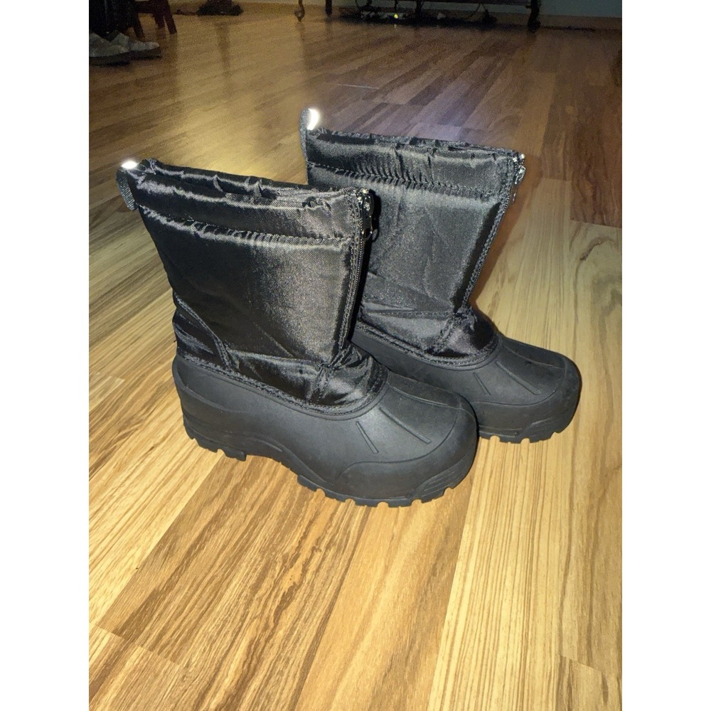 Northside Kid's Icicle Snow Boots Sz 3Y 3 Youth Black Zipper Close Fur‎ Lined